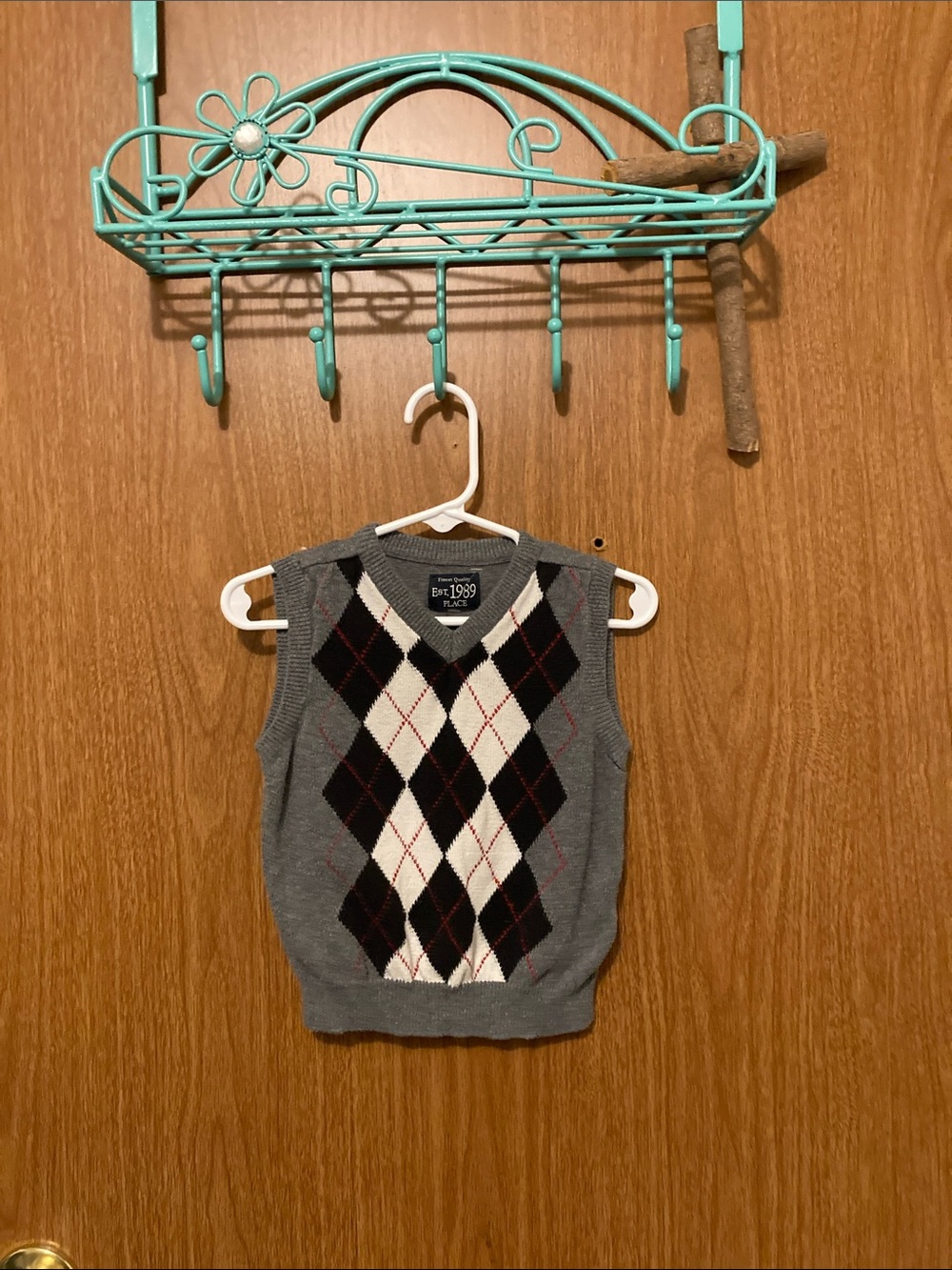 The Children's Place Grey Argyle Knit Vest